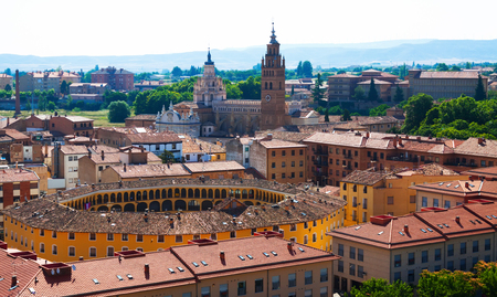 Old part of Tarazona in  sunny day. Zaragoza,  Aragon, Spainの写真素材