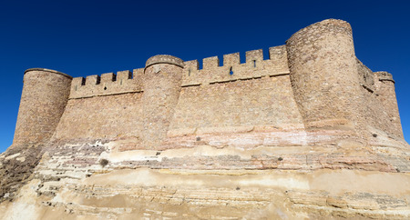 Closeup of  castle.  Chinchilla de Monte-Aragon, province of Albacete, Spainのeditorial素材