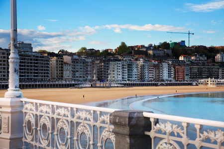 Beach of Bay of La Concha  at San Sebastian. Basque Country, Spainの写真素材