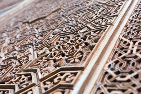 Ornamental design at Alhambra.  Granada,  Spainのeditorial素材