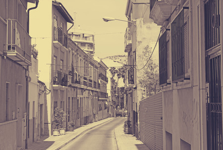 Old street in european city. Alicante, Spainの写真素材