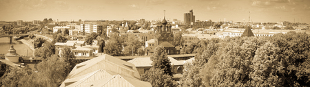 panoramic view of old district of Yaroslavl. Russiaの写真素材