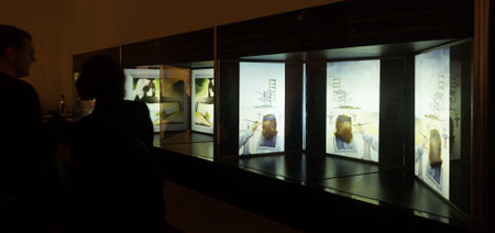 FIGUERES, SPAIN - JANUARY 03, 2016: Decorated interior with famous art works in The Dali Theatre and...