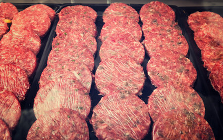 counter with assort of burger, close up shot local focus