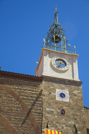 Image of stone gothic church in Perpignan historical monument of Franceの写真素材