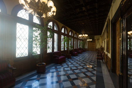 SPAIN, BARCELONA, PALACE OF CAPITANIA GENERAL - APRIL 23, 2017:
Luxurious interior of halls and corridors of Palace of Capitania General in Barcelonaのeditorial素材