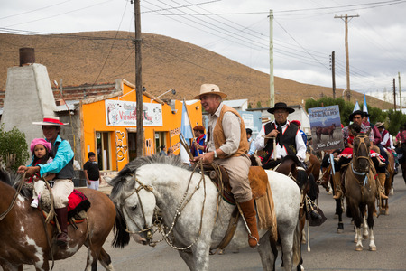 GOBERNADOR COSTA, CHUBUT, ARGENTINA - FEBRUARY 4, 2017: Provincial horse festival in Gobernador Costa (25 Fiesta Provincial del Caballo 2017). Patagonia, Argentinaのeditorial素材