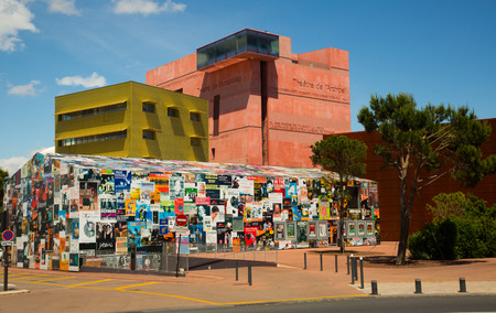 PERPIGNAN, FRANCE - MAY 11, 2017:Photography of Theatre Archipel Perpignan with modern architecture in France.のeditorial素材