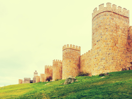 Closeup of old town walls. Avila, Spainのeditorial素材