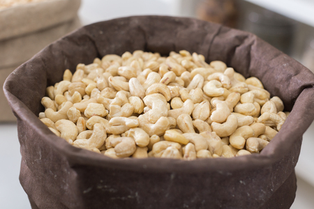 Illustration of bag with cashew in the shop.の写真素材