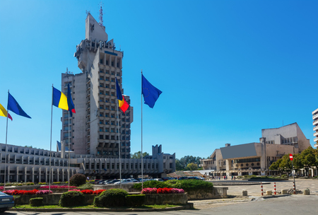 Administrative Palace in Satu Mare is picturesque place in Romania.のeditorial素材