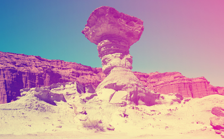 Formations of stones in desert of Ischigualasto Provincial Park, north-western Argentina, Patagoniaの写真素材