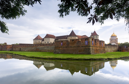 Castle in Fagaras is arhitectural landmark in Romania.のeditorial素材