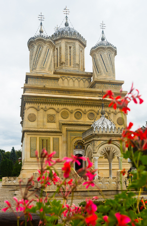 Curtea de Arges Cathedral, one of most beautiful and unusual temples of worldのeditorial素材