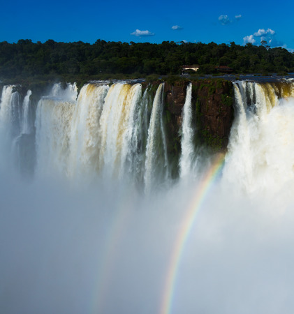 General view on the grand Iguazu Waterfalls system in Argentinaの写真素材