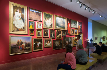 BUDAPEST, HUNGARY - OCTOBER, 29, 2017: Exposition in the Hungarian National Gallery (MNG), in the Buda Fortress. Budapest, Hungaryのeditorial素材