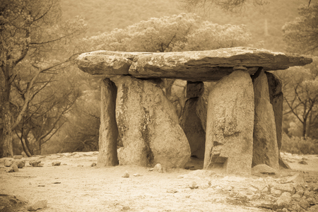 Dolmen de Pedra Gentil in Catalonia in Spainの写真素材