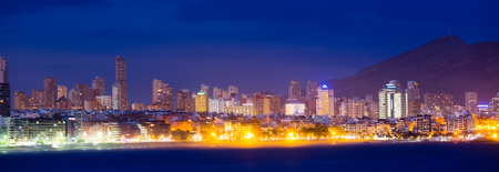 view of Benidorm seaside in night. Spainの写真素材