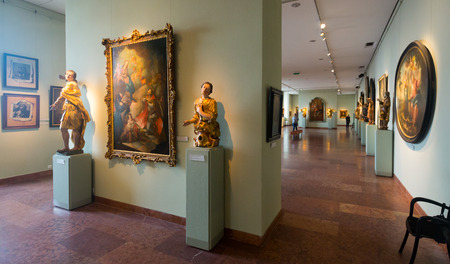 BUDAPEST, HUNGARY - OCTOBER, 29, 2017: Exposition in the Hungarian National Gallery (MNG), in the Buda Fortress. Budapest, Hungaryのeditorial素材