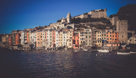 Picture of portovenere city La Spezia  at sunny day, Italyの写真素材