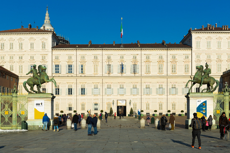 TURIN, ITALY - DECEMBER 06, 2017:
Image of Palace Reale in Turin of Italy outdoor.のeditorial素材