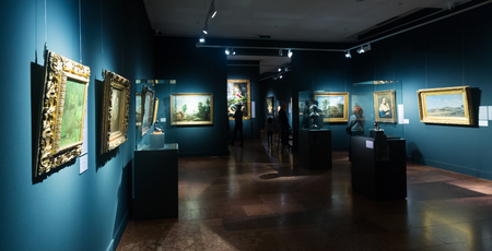 BUDAPEST, HUNGARY - OCTOBER 29, 2017: Collection of paintings and sculpture in Hungarian National Gallery in Buda Castle, former Royal Palaceのeditorial素材