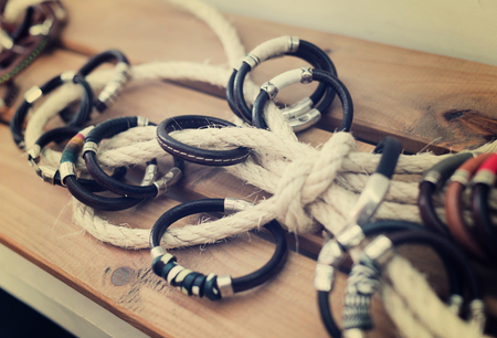 Fashionable ethnic and classic bracelets offering in the marketの写真素材