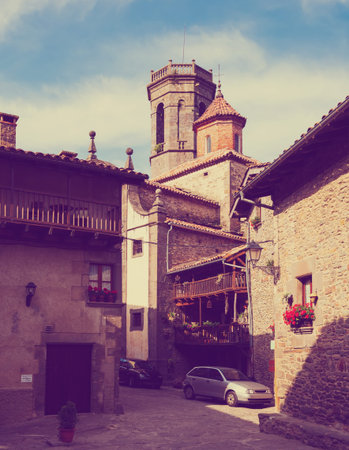 view of old Catalan village. Rupit,  Catalonia