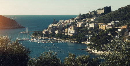 Portovenere La Spezia  apartments and boats from sea view  at Italy