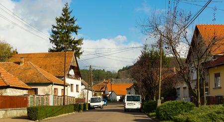 Photo of colorful typical hungarian village outdoor.の写真素材