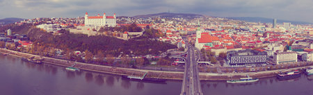 Bratislava Castle in historical center of city in Slovakia.