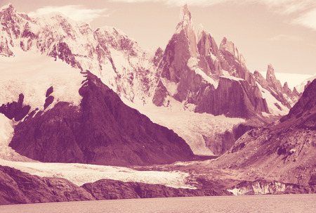 Spectacular view on Fitz Roy Mount of the Southern Patagonian Ice Field in Argentinaの写真素材