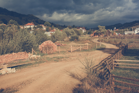 Image of Sadova village on Bucovina in Romania.の写真素材