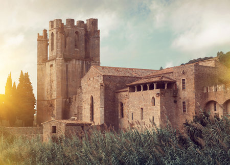 of Castle of  Sainte-Marie d'Orbieu, part of history of Lagrasse, France