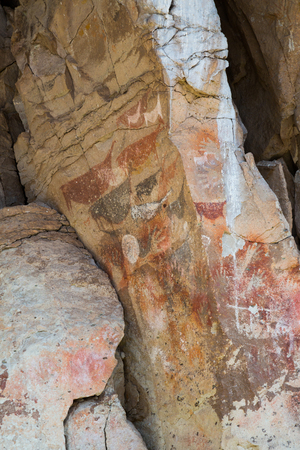 Renowned caves Cueva de las Manos with paintings of hands in Argentinaの写真素材