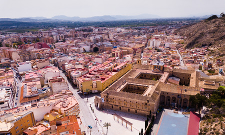 Aerial view of stone building of old University of Orihuela, Spainのeditorial素材