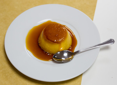 Flan â typical catalan dessert of Cataloniaの写真素材