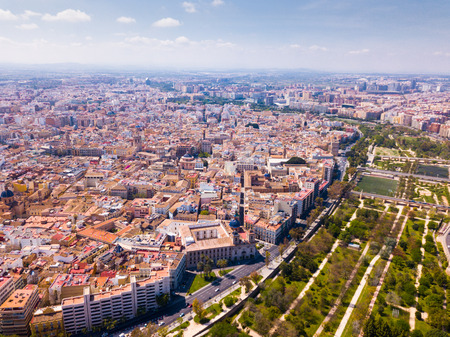 Aerial view of city Valencia, Spainの写真素材