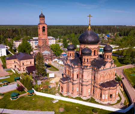 Scenic aerial view of Guslitsky Spaso-Preobrazhensky Monastery - missionary male monastery in...