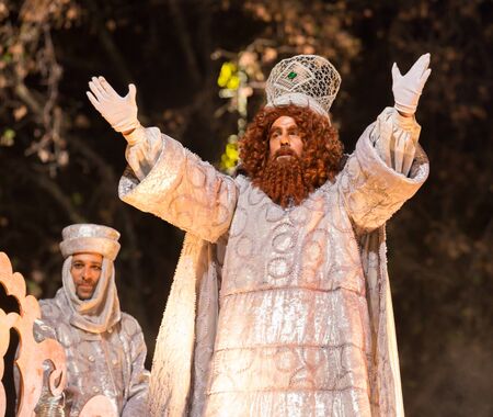 BARCELONA, SPAIN â JANUARY 5, 2017:  Grand parade to celebrate traditional arrival of Three Magi. Barcelona, Spainのeditorial素材