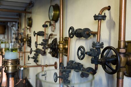 BADALONA, SPAIN - NOVEMBER 20, 2017: Interior of Anis del Mono factory manufacturing famous brand of anise liquorのeditorial素材