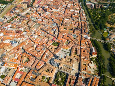 Aerial view on the city Palencia. Spainの写真素材