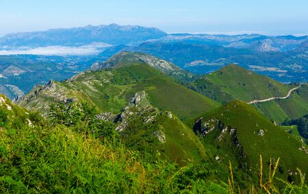 Picturesque landscape of Picos de Europa mountain range, Spainの写真素材
