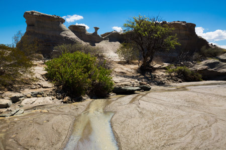 Formations of stones in desert of Ischigualasto Provincial Park, north-western Argentina, Patagonia