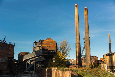 Old rusty facilities of closed metallurgical plant in Ostrava, Czech Republicのeditorial素材