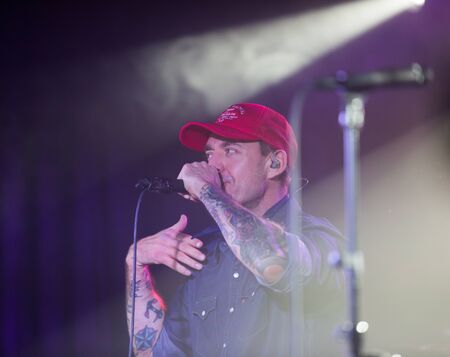 BARCELONA, SPAIN - NOVEMBER 22, 2018: Concert of rock band Lapis-98 in Sala Apolo, Barcelonaのeditorial素材