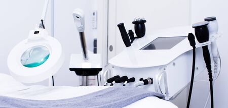Closeup of cosmetological hardware in modern medical esthetic officeの写真素材