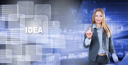 Advanced user of high modern technology using achievement of scienceの写真素材