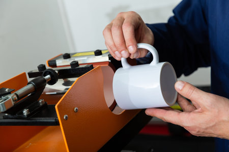Ceramic mug drawing machine