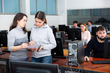 Computer science teacher checks student results